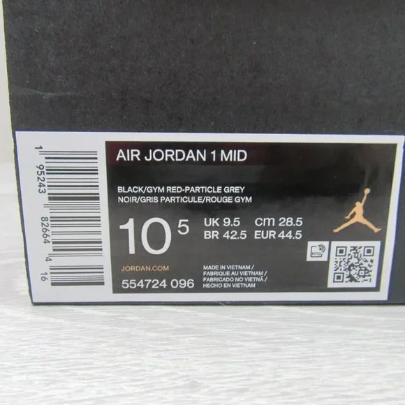 Air Jordan 1 Mid Shadow Red Black Shoes Men's Size 10.5 NEW - Picture 14 of 14